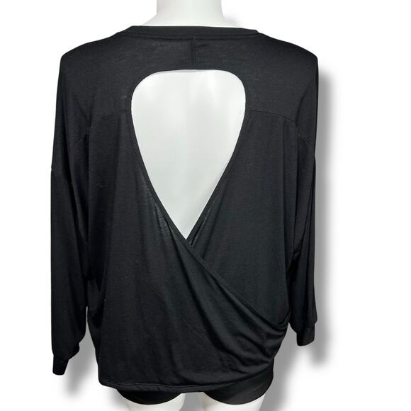 Old Navy Active Womens T Shirt Top Pullover Keyhole Back Long Sleeve Black XXL - Picture 5 of 9